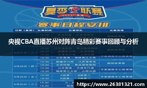央视CBA直播苏州对阵青岛精彩赛事回顾与分析